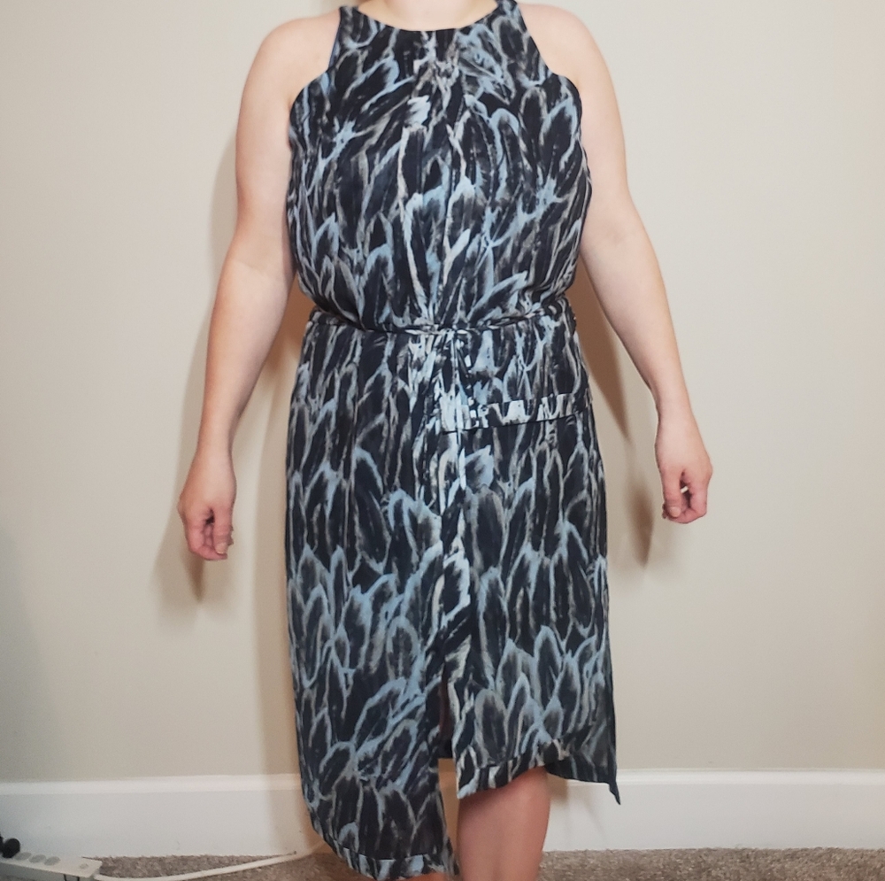 Halston silk asymmetrical dress
